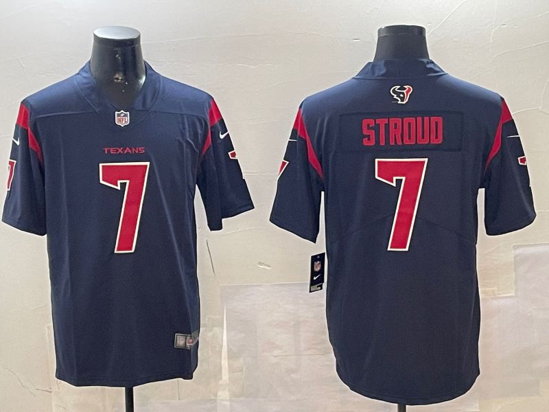 Men Houston Texans #7 Stroud Blue 2024 Nike Limited NFL Jersey style 0108->houston texans->NFL Jersey